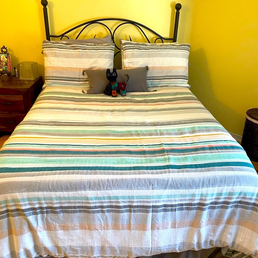KAS Striped duvet cover reversible Bedding Set with 2 Pillowcases